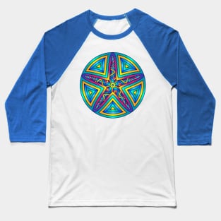 Starfish Sea Life Abstract Mandala Design Baseball T-Shirt